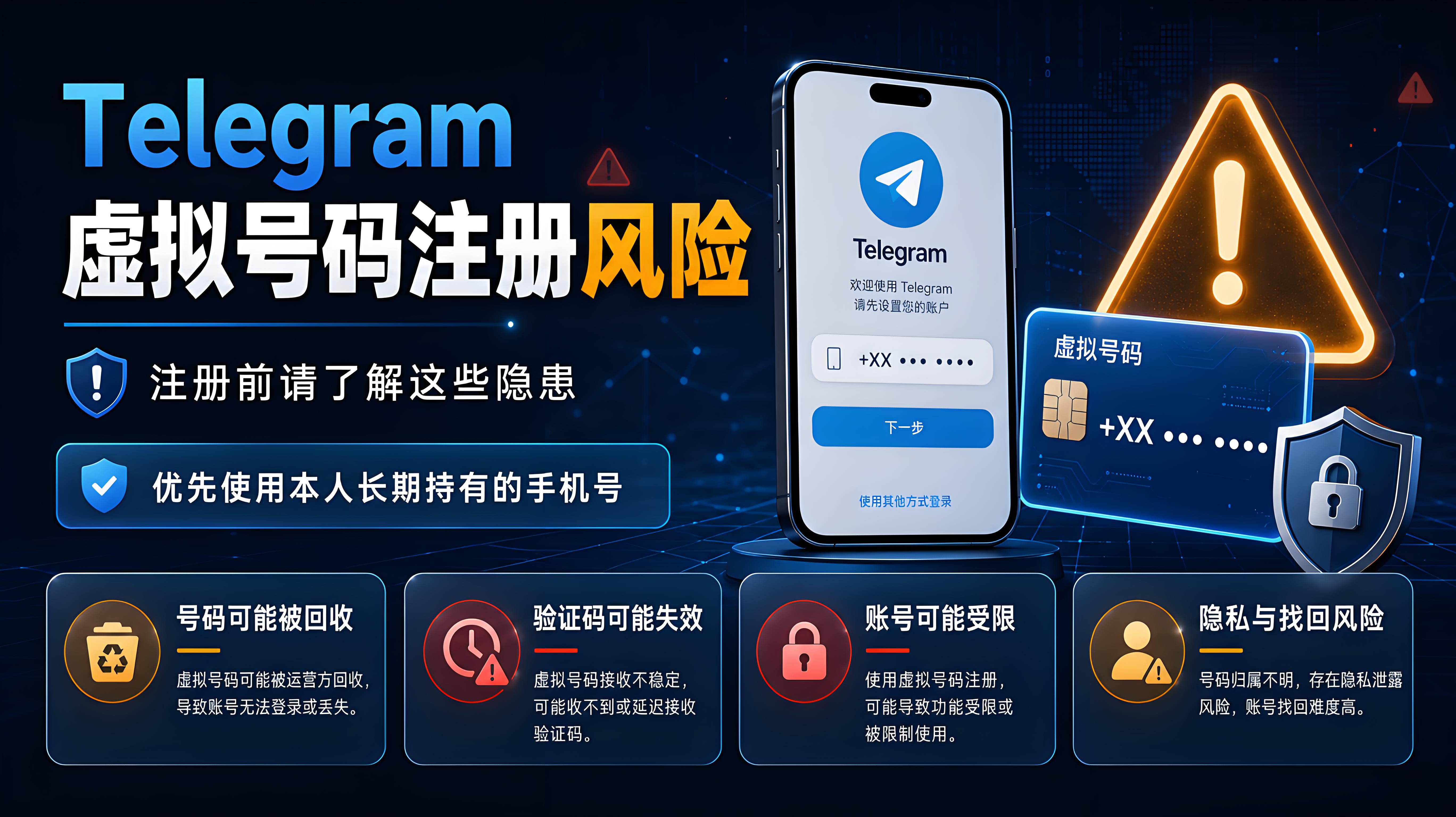 Telegram 為什麼不建議長期使用虛擬號碼？賬號恢復與管理指南