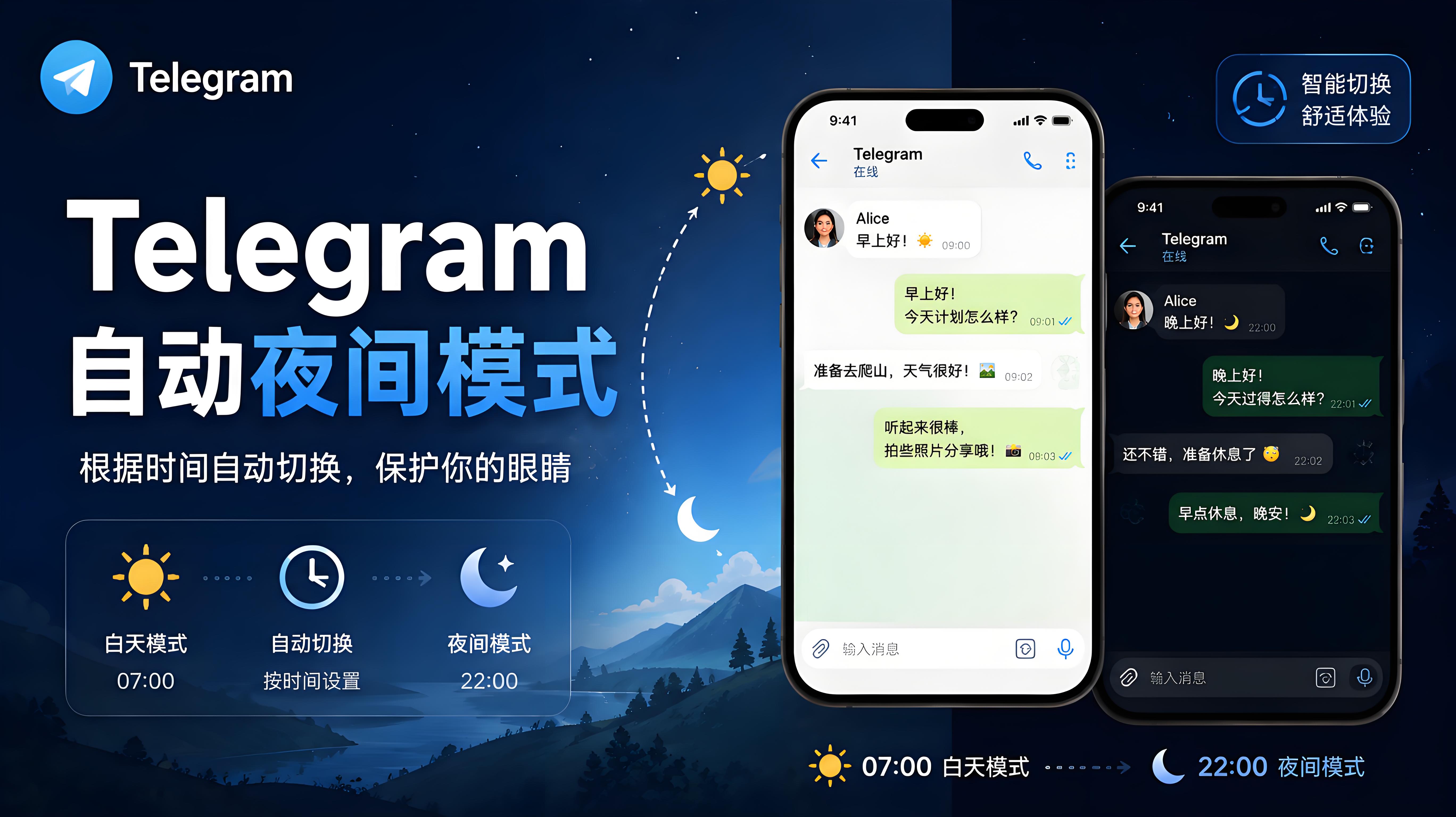 Telegram 自動切換主題教程