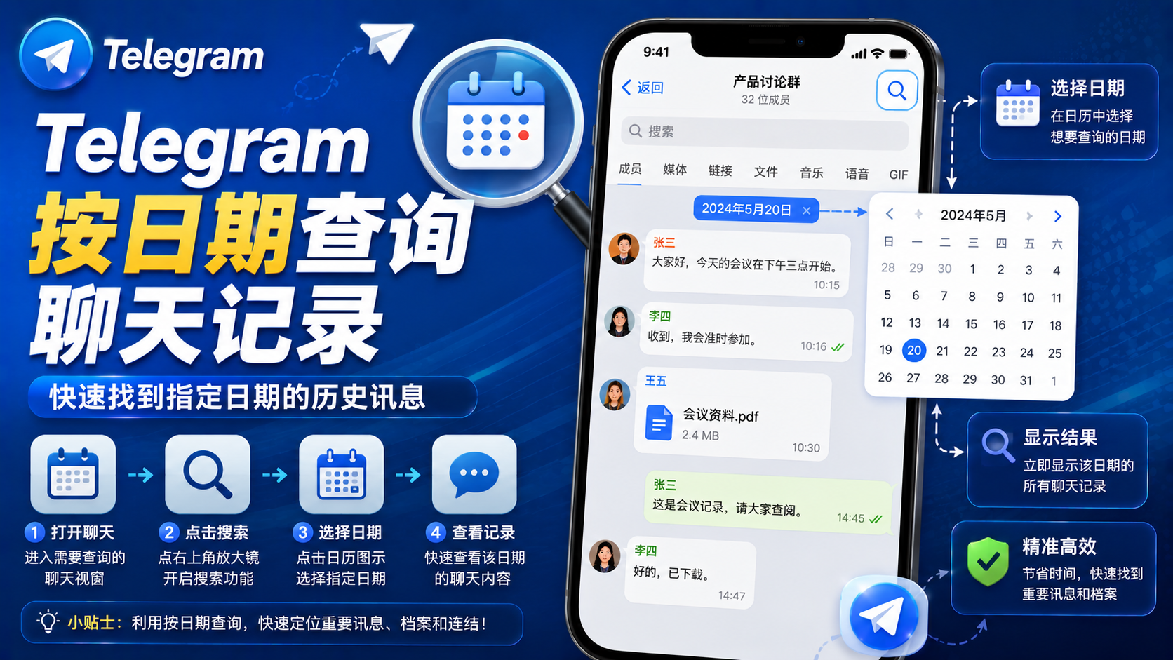 Telegram 歷史訊息查詢指南：按時間查詢記錄的實用方法