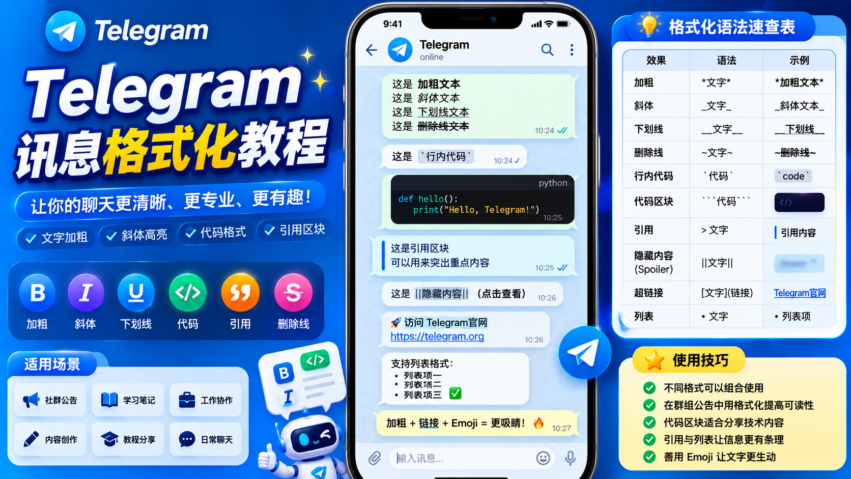 Telegram 高階排版技巧：如何使用格式化功能提升訊息閱讀體驗？