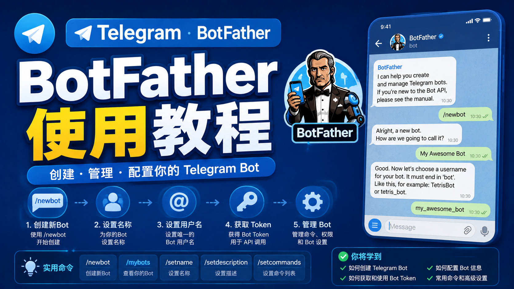 Telegram BotFather 使用指南：掌握 Telegram 機器人建立與管理核心工具
