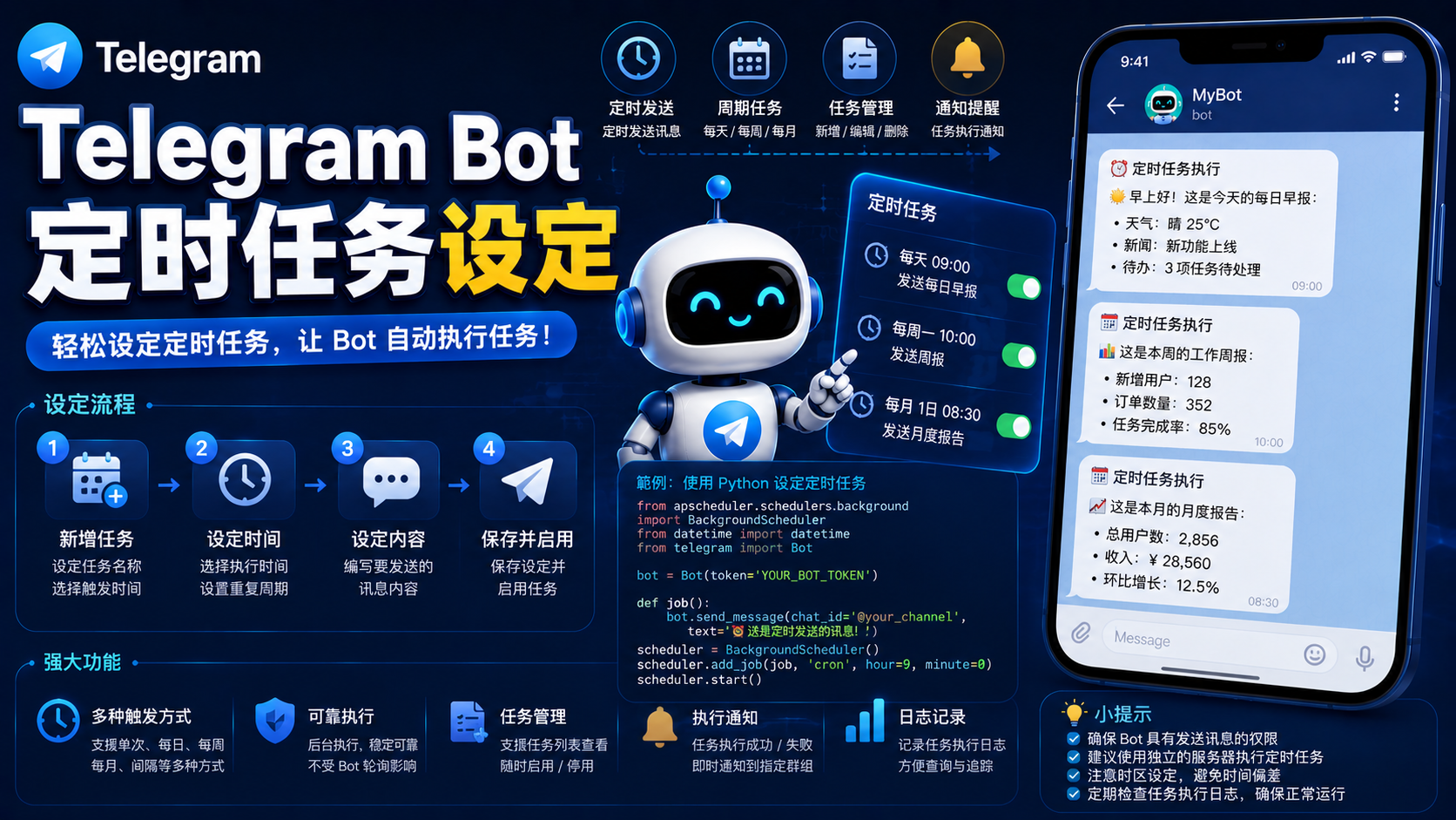Telegram Bot 自動任務教程：定時通知、後臺排程與智慧化運營方法